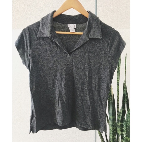 LOFT Tops - Preppy collared crop top